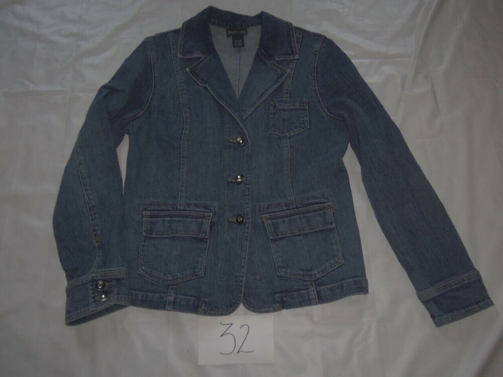 Style & Co Jeans Jacket Size Medium Denim Blue Womens -061232